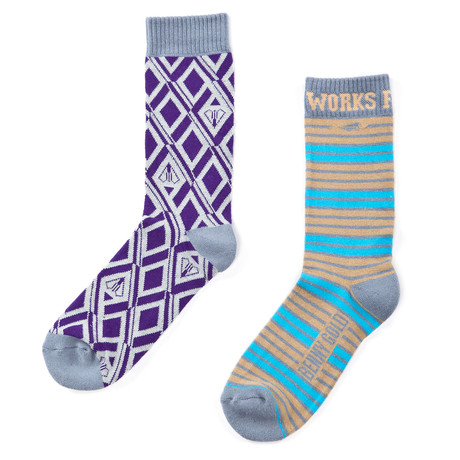 Grey Works + Planes Sock Combo // Set of 2