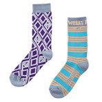 Grey Works + Planes Sock Combo // Set of 2