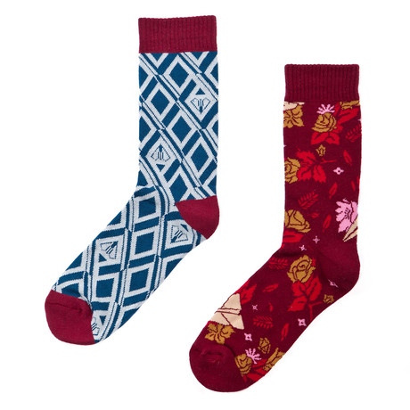 Red Roses + Planes Sock Combo // Set of 2