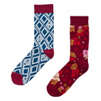 Red Roses + Planes Sock Combo // Set of 2