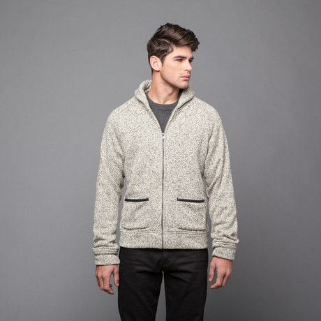 Edward Zip-Up Shawl Collar Sweater (XL)