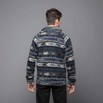 Cunningham Grey Aztec Shawl Collar Sweater (M)