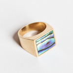 Abalone Brass Ring (Size 7)