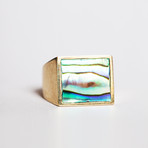 Abalone Brass Ring (Size 6.5)