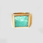 Amazonite Brass Ring (Size 7)