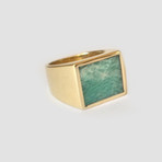 Amazonite Brass Ring (Size 7.5)