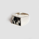 Zebra Jasper Silver Ring (Size 5.5)