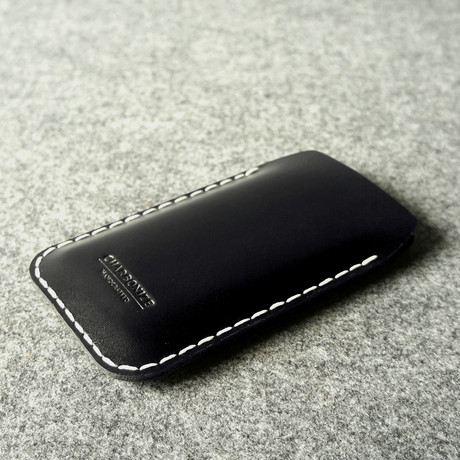 Leather iPhone Sleeve Case // Black (iPhone 6 Plus)