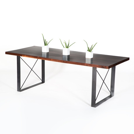 Walnut railcar    dining table medium