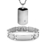 Pendant + Hinge Link Bracelet (White)