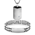 Pendant + Hinge Link Bracelet (White)