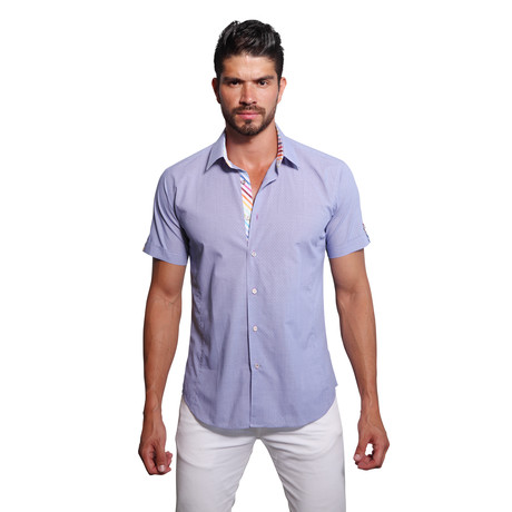 Short Sleeve Button Up Shirt // Blue (S)