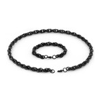 Rope Chain Necklace + Bracelet (24" Necklace // Silver)