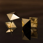 14k Gold Pyramid Stud Cufflink