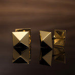 14k Gold Pyramid Stud Cufflink