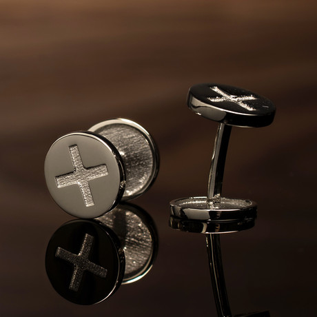 14k White Gold Phillips Head Cufflink