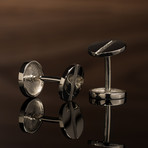 14k White Gold Flathead Screw Cufflink