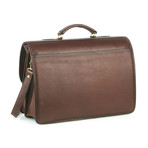 Double Compartment Briefcase with Front Pocket (Black)