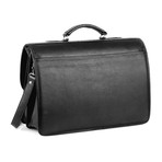 Double Compartment Briefcase with Front Pocket (Black)