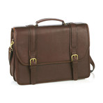 Double Compartment Briefcase with Laptop Insert (Black)