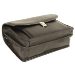 Double Compartment Briefcase with Secure Key Lock (Black)