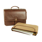 Double Compartment Briefcase with Laptop Case (Black)