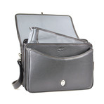 Double Compartment Briefcase with Laptop Case (Black)