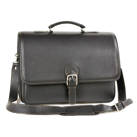 Double Compartment Briefcase with Laptop Case (Black)