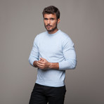 Merino + Cashmere Crewneck // Baby Sky (2XL)