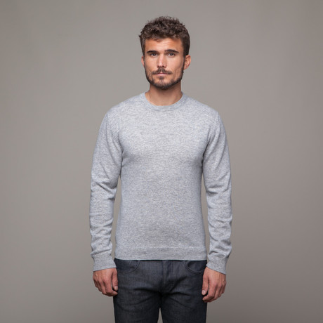 Merino + Cashmere Crewneck // Light Grey (S)