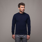 Merino + Cashmere Crewneck // Dark Blue (2XL)