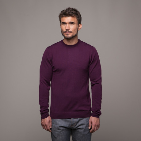 Merino + Cashmere Crewneck // Bordeaux (S)