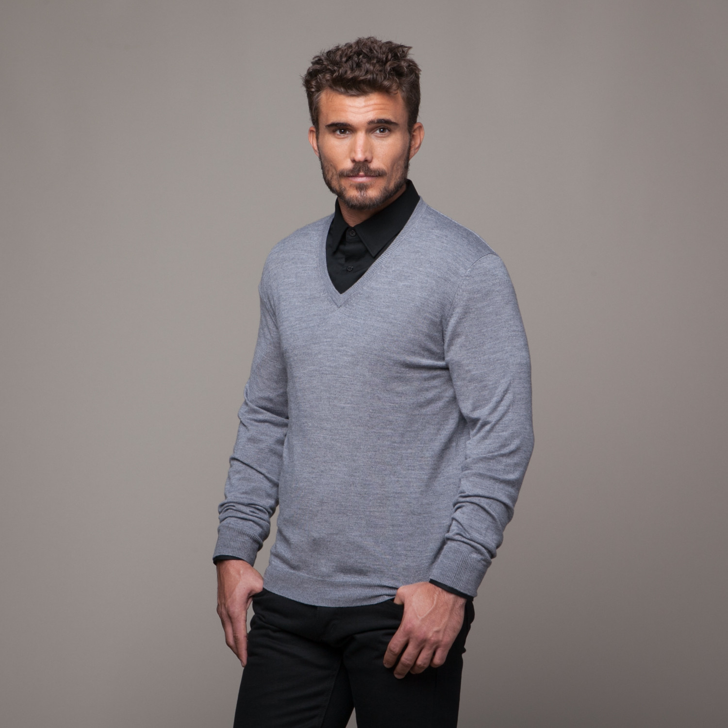 lyle and scott merino wool v neck