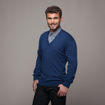 Merino Wool V-Neck // Navy (L)