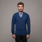 Merino Wool V-Neck // Navy (L)