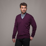 Merino Wool V-Neck // Bordeaux (L)