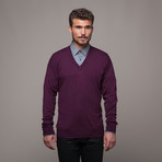 Merino Wool V-Neck // Bordeaux (L)