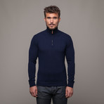 Merino + Cashmere Half Zip // Dark Blue (L)
