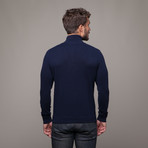 Merino + Cashmere Half Zip // Dark Blue (L)