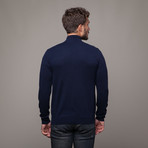 Merino + Cashmere Cardigan Zip // Dark Blue (XL)