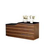 Portofino Walnut & Black Curved Dresser