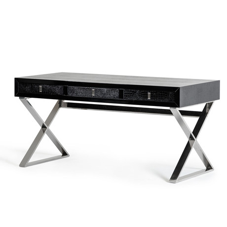 Congress Transitional Black Crocodile Desk