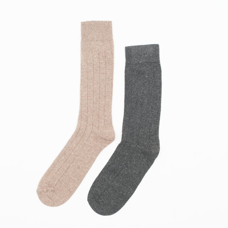 Cashmere Sock Pack // Charcoal + Taupe