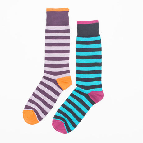 Purple Stripe Sock Pack // 2 Pack