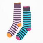 Purple Stripe Sock Pack // 2 Pack