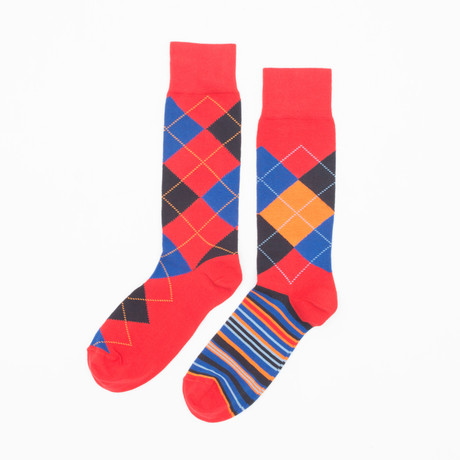 Red Argyle Sock Pack // 2 Pack