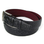 Crocodile Embossed Calfskin Belt // Black (XL)