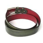 Crocodile Embossed Calfskin Belt // Green (2XL)