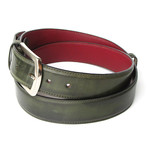 Crocodile Embossed Calfskin Belt // Green (2XL)