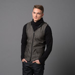 Tobias Hooded Denim Vest (M)